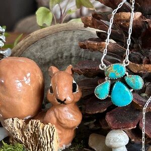 925 Sterling Pop of color turquoise necklace